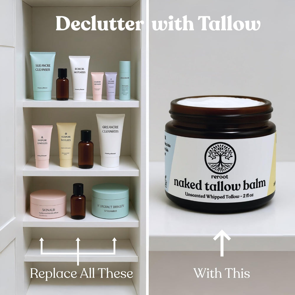 Reroot Organics Naked Tallow Balm baby-safe for delicate skin.