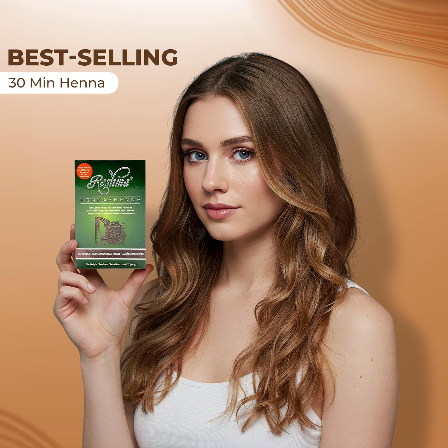 Reshma Beauty henna delivers lustrous shine and fuller feeling hair.