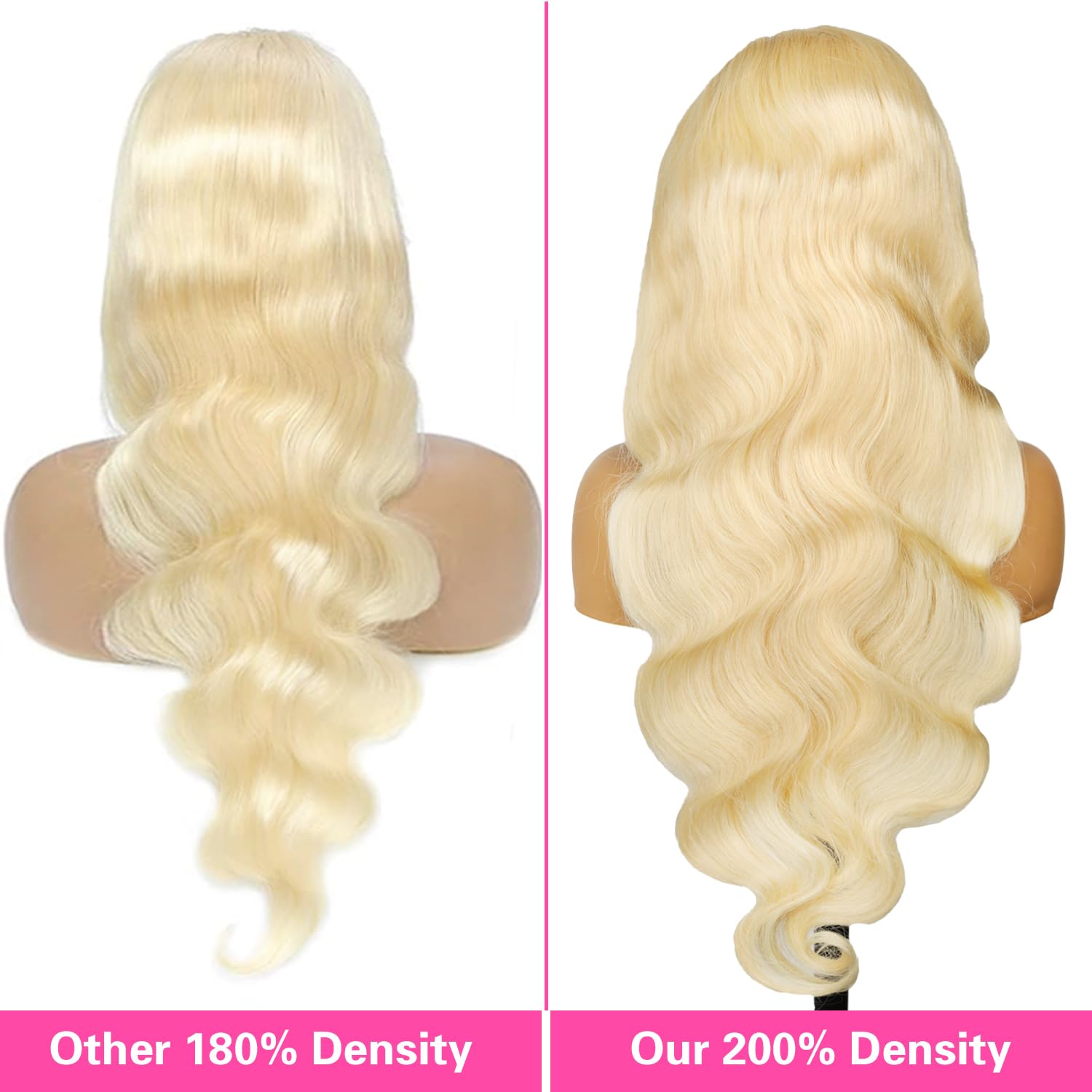 Resore 613 body-wave blonde hair provides voluminous movement and shine.