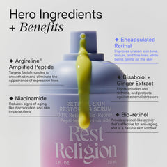 Rest Religion serum dropper ready for precise application on clean skin