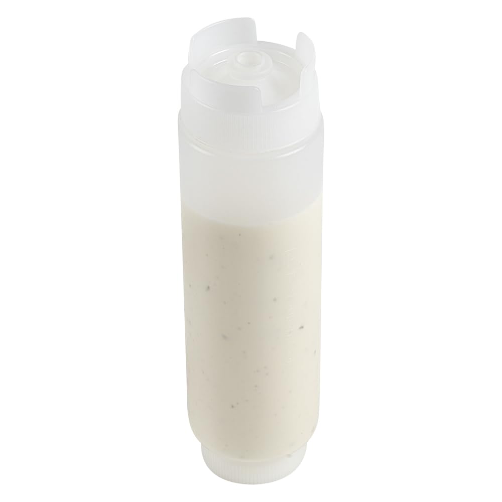 Restaurantware FIFO bottle 8.3-inch height, space-saving prep station solution.