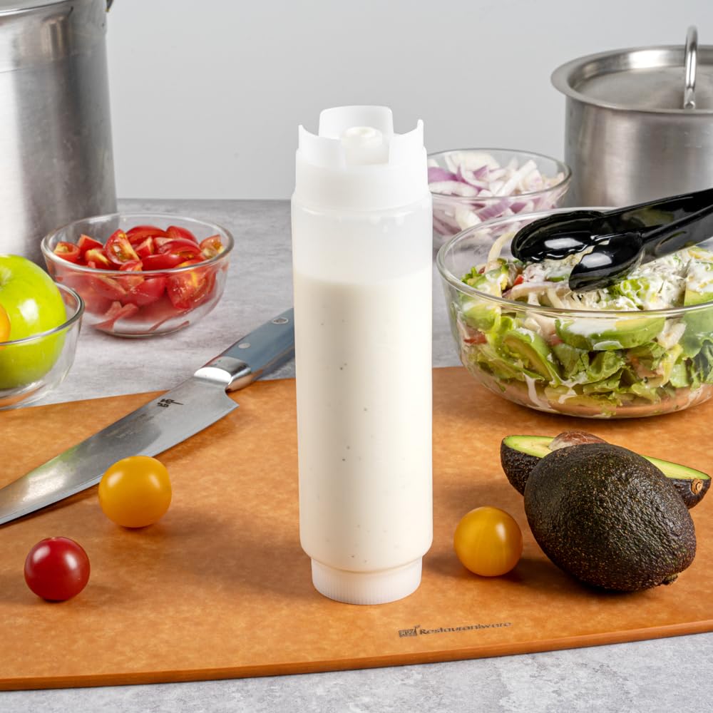 Restaurantware FIFO bottle silicone-valve, smooth squeeze with controlled flow.
