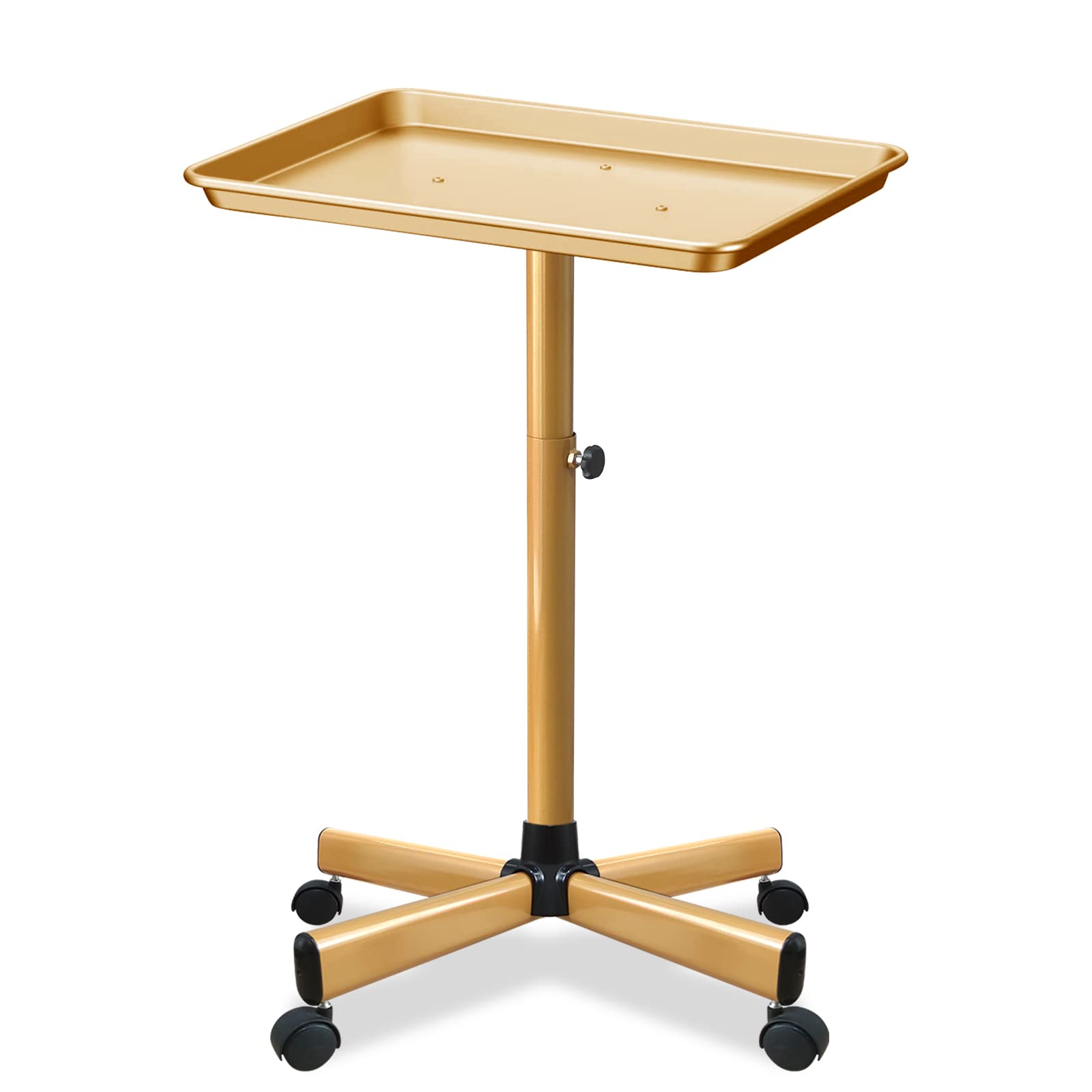 Retain Time premium aluminum salon tray on wheels for easy mobility.