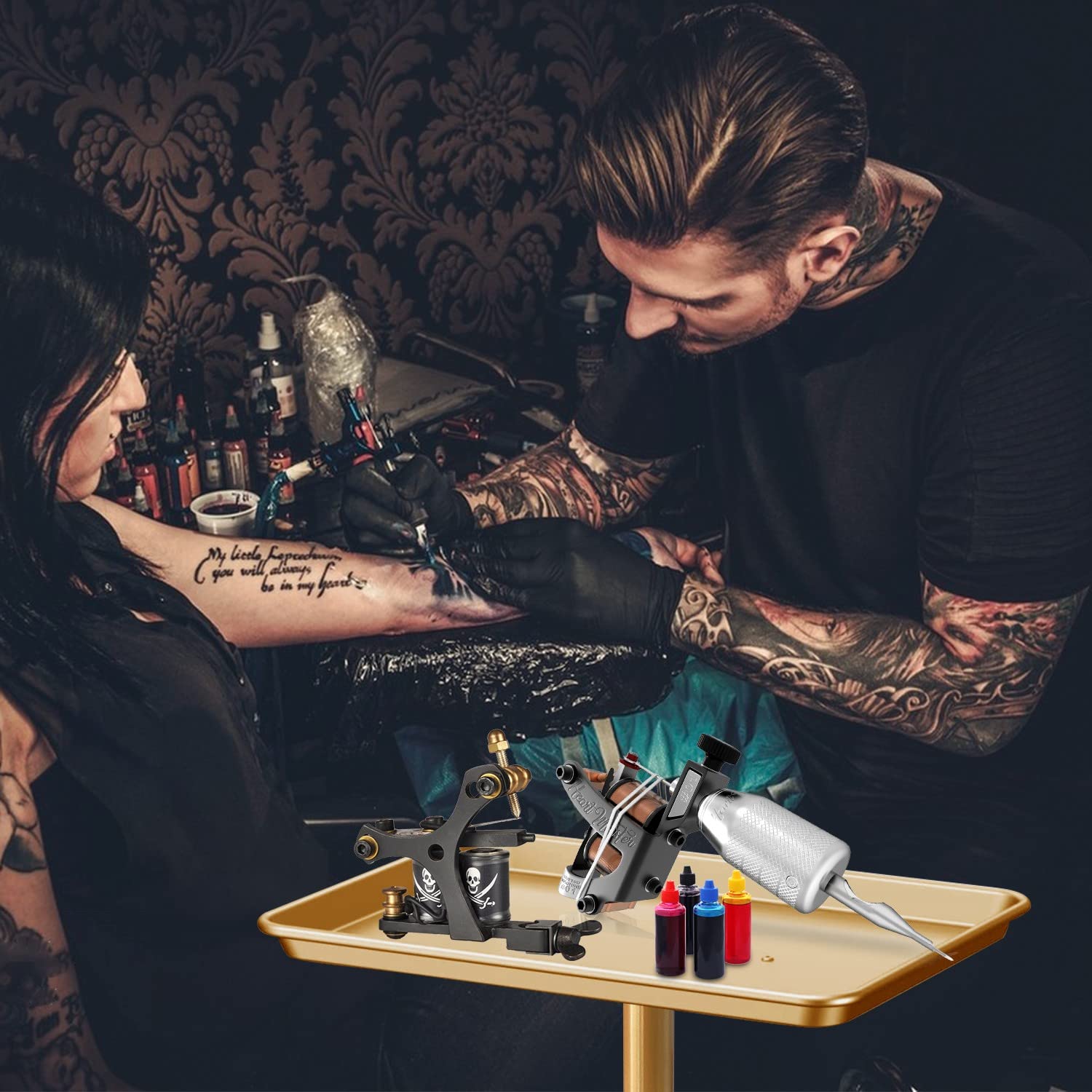 Height-adjustable knob on Retain Time salon tray for flexible service height.