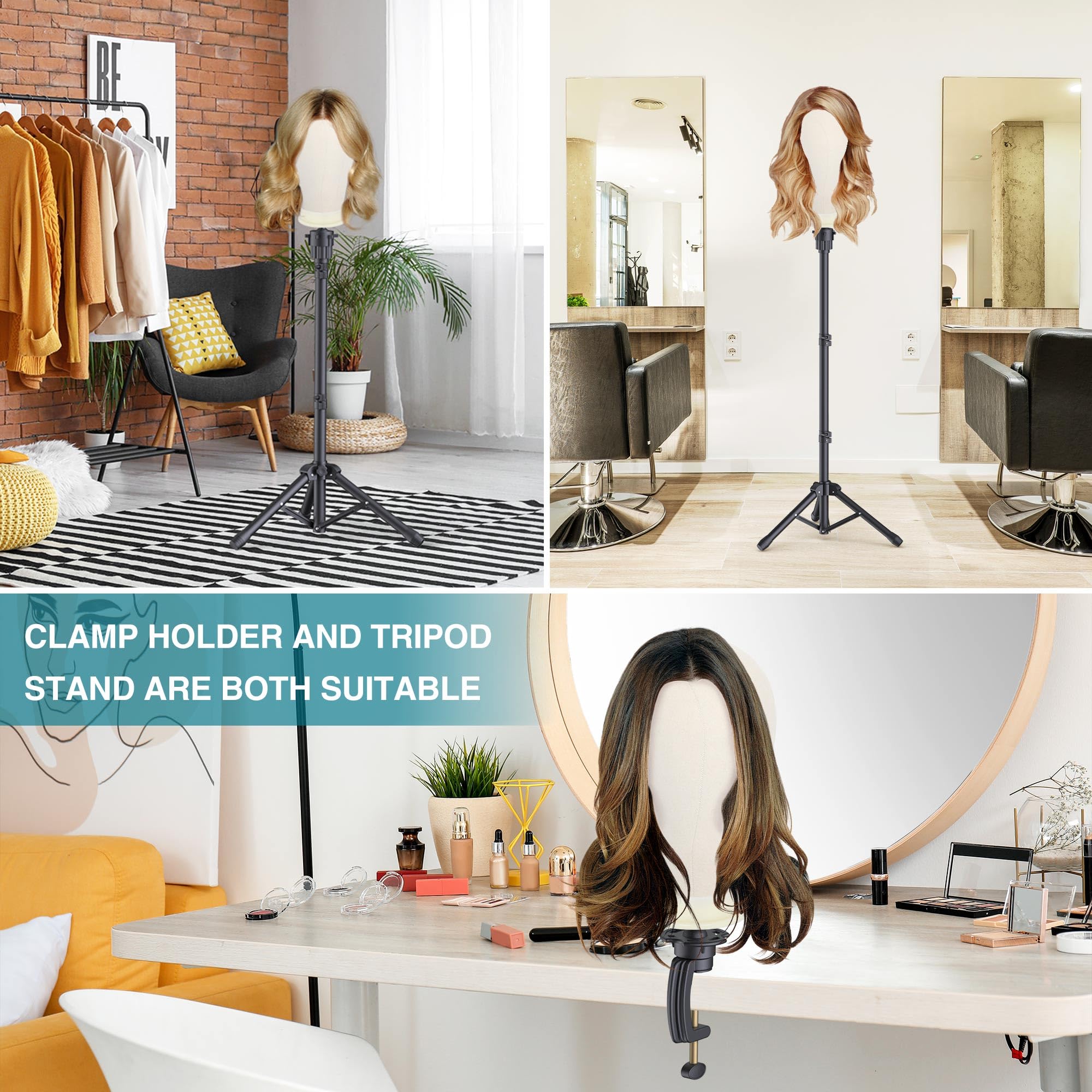 Retbtnm stable display setup for wigs and styling practice in studio