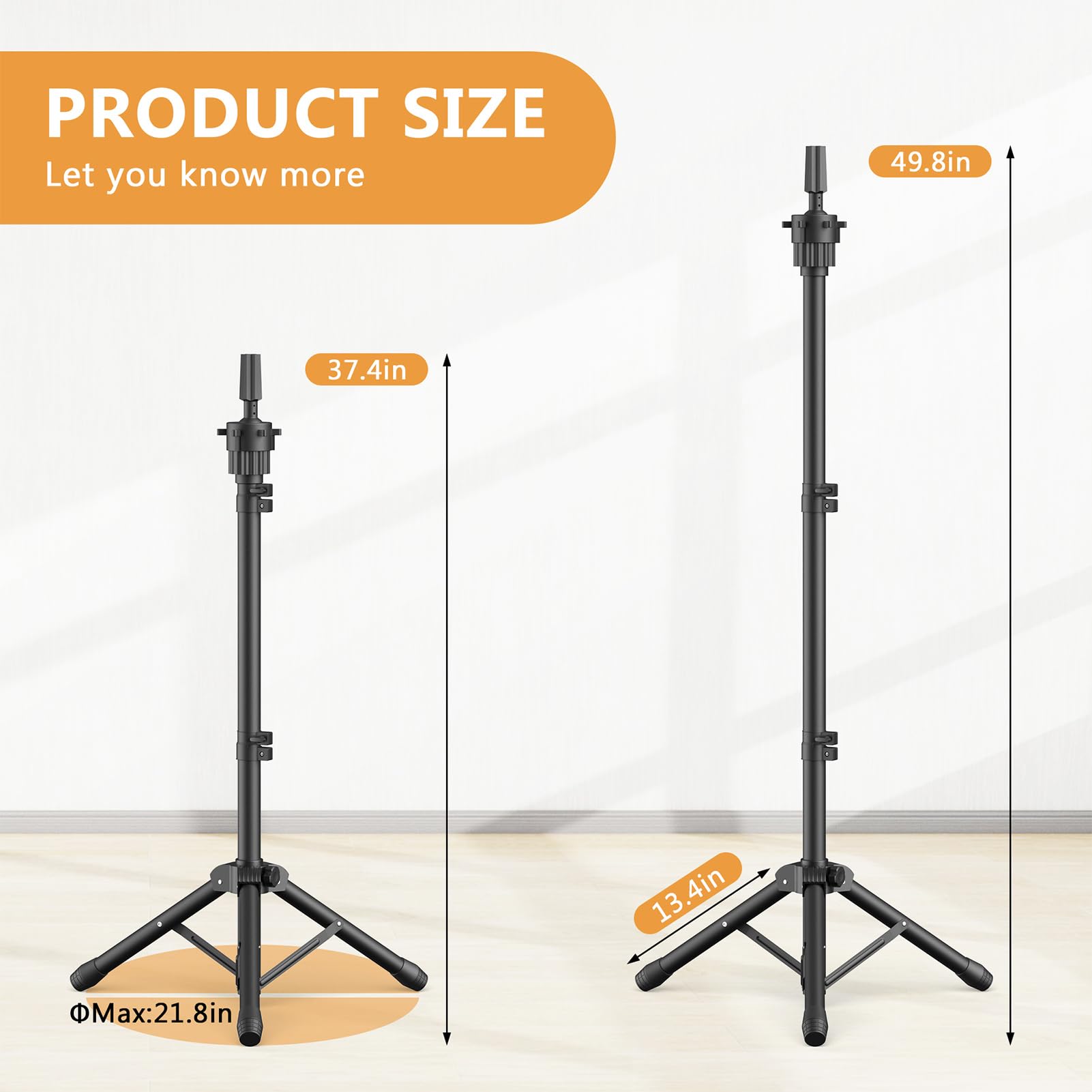 Retbtnm wig head stand height adjustable for different wigs.