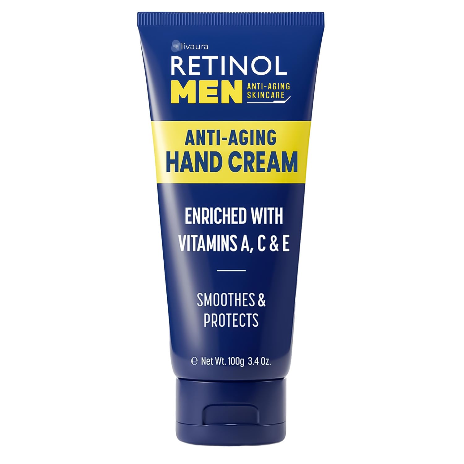 Crema de manos Retinol en botella, hidratación suave para piel seca.