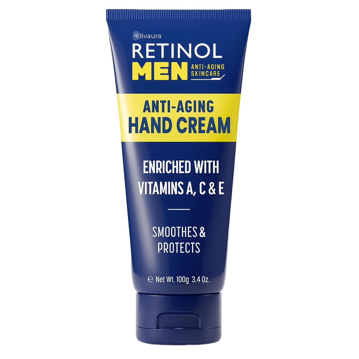 Crema de manos Retinol en botella, hidratación suave para piel seca.