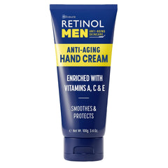 Crema de manos Retinol en botella, hidratación suave para piel seca.