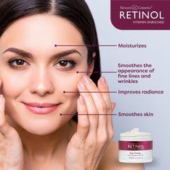 Retinol LIVAURA: envase de crema de día enfatiza uso diario