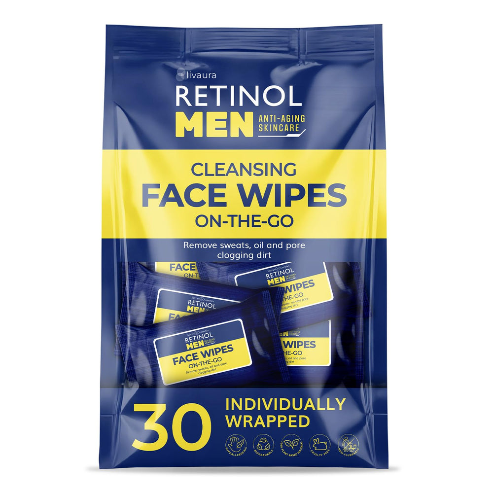 LIVAURA Retinol: toallitas humedas para cara y cuerpo, limpieza rapida y fresca