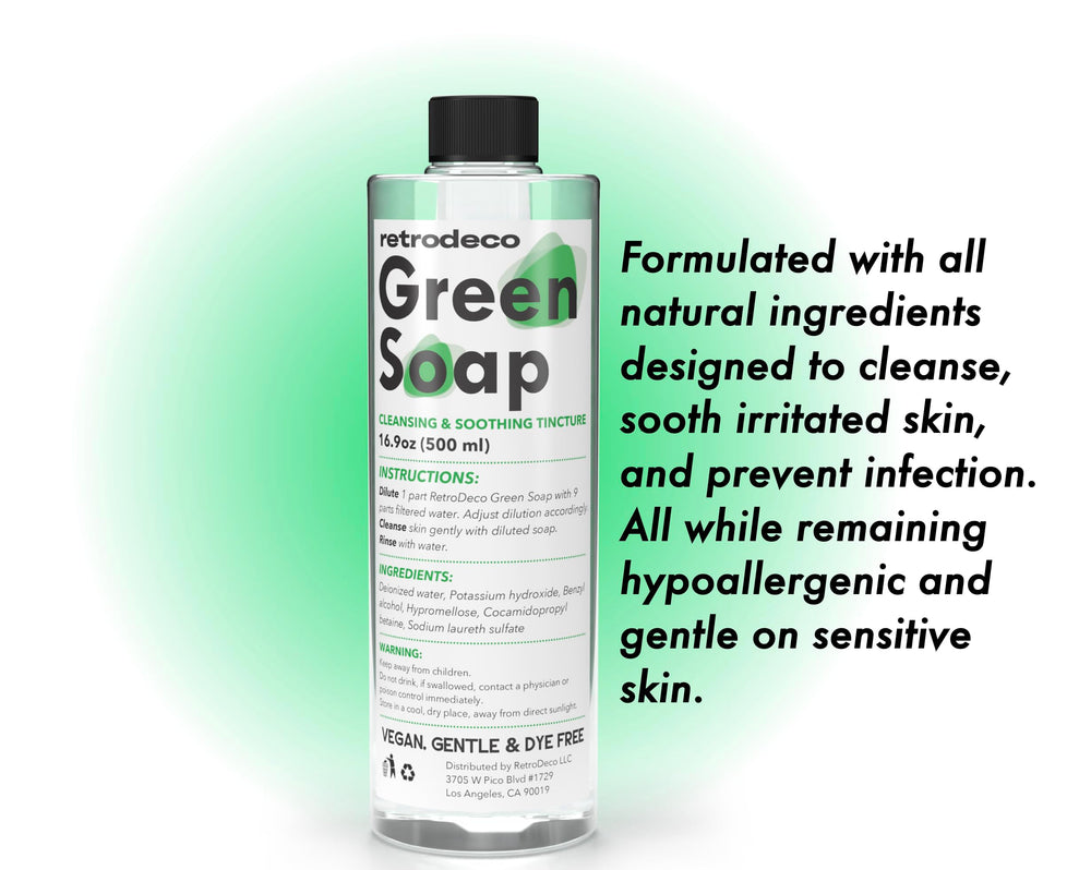 RetroDeco Green Soap fórmula natural y vegana para piel sensible