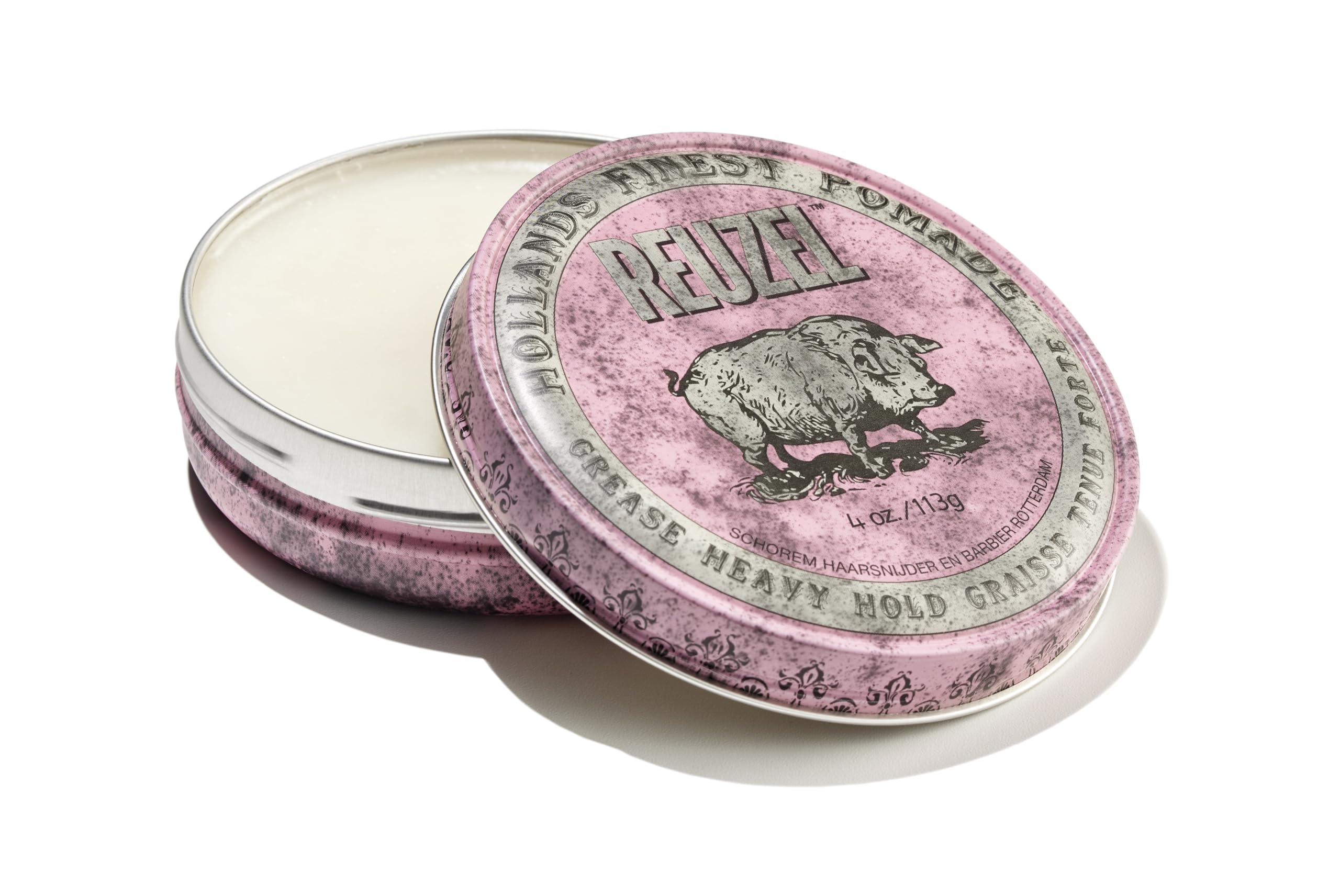 Pomada REUZEL Pink Grease en envase ceramico, estilo duradero.