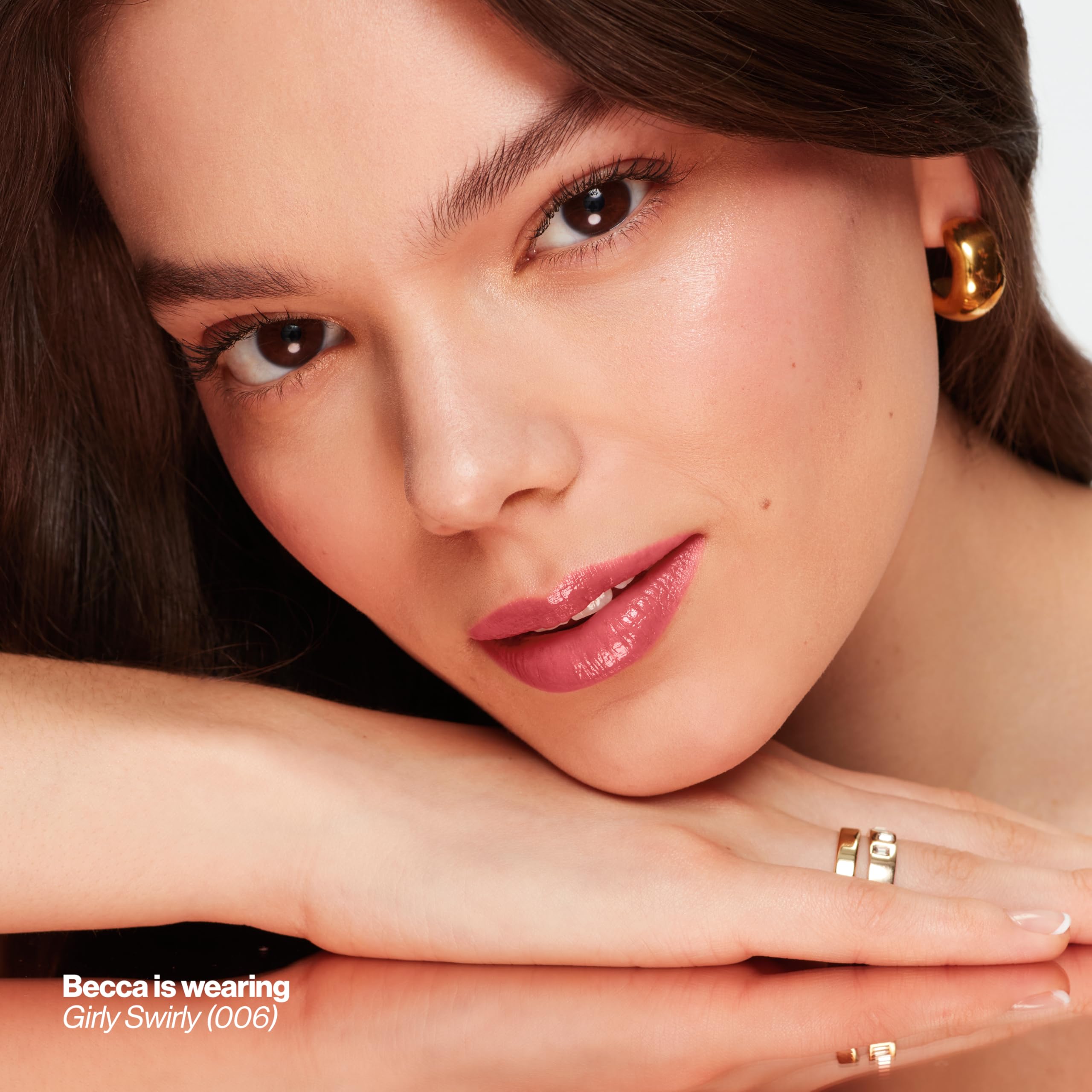 REVLON Glass Shine Balm application closeup demonstrates easy glide and non-sticky texture.