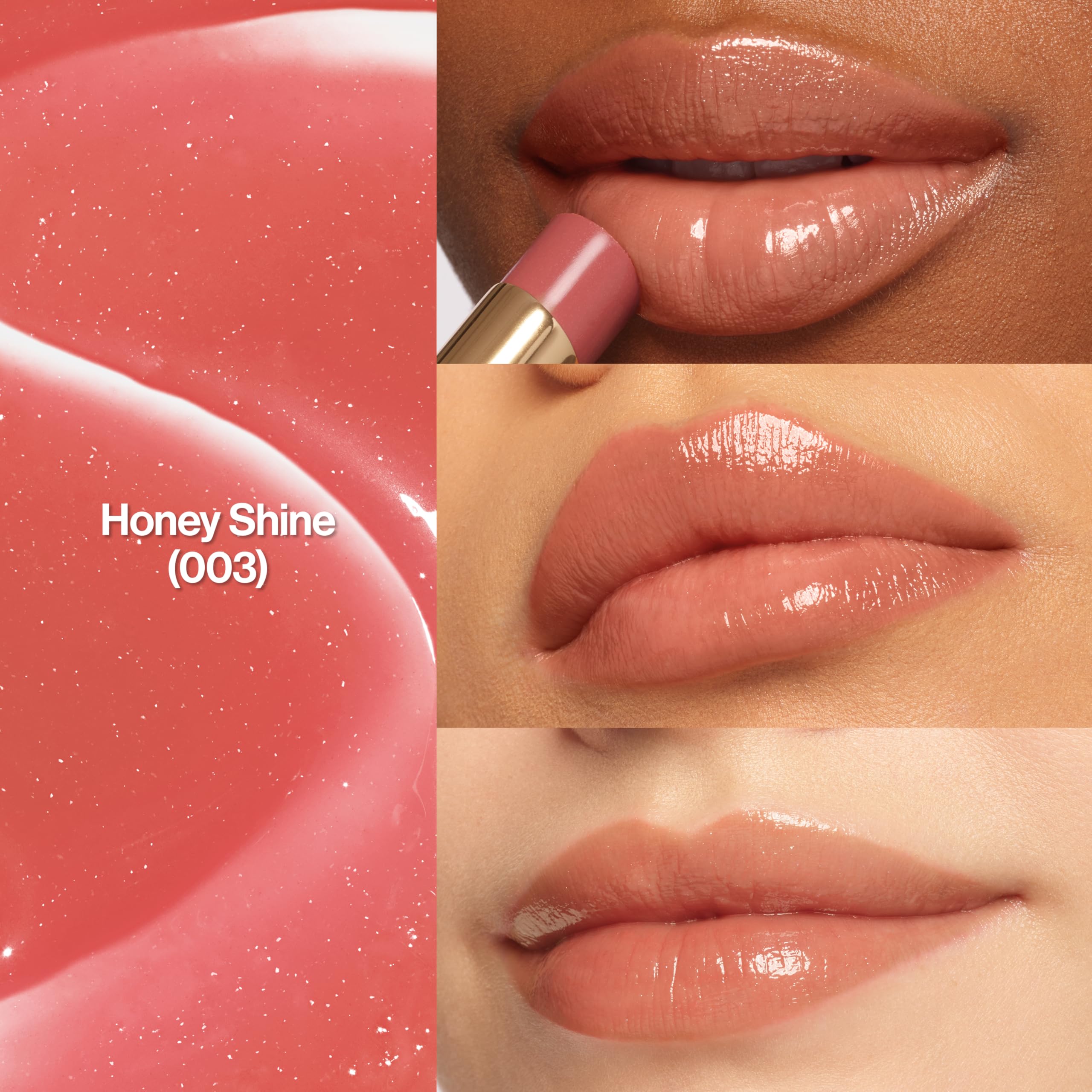 REVLON Glass Shine Balm hydration closeup emphasizes instant moisture boost.