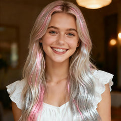 Revahope 8400 heat-resistant tinsel extensions for styling
