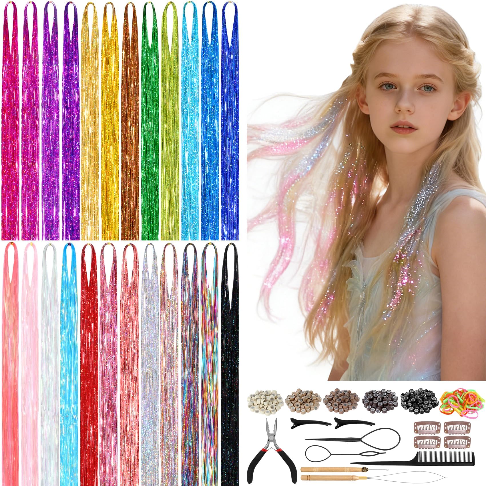 Revahope 8400 strands tinsel kit adds subtle sparkle