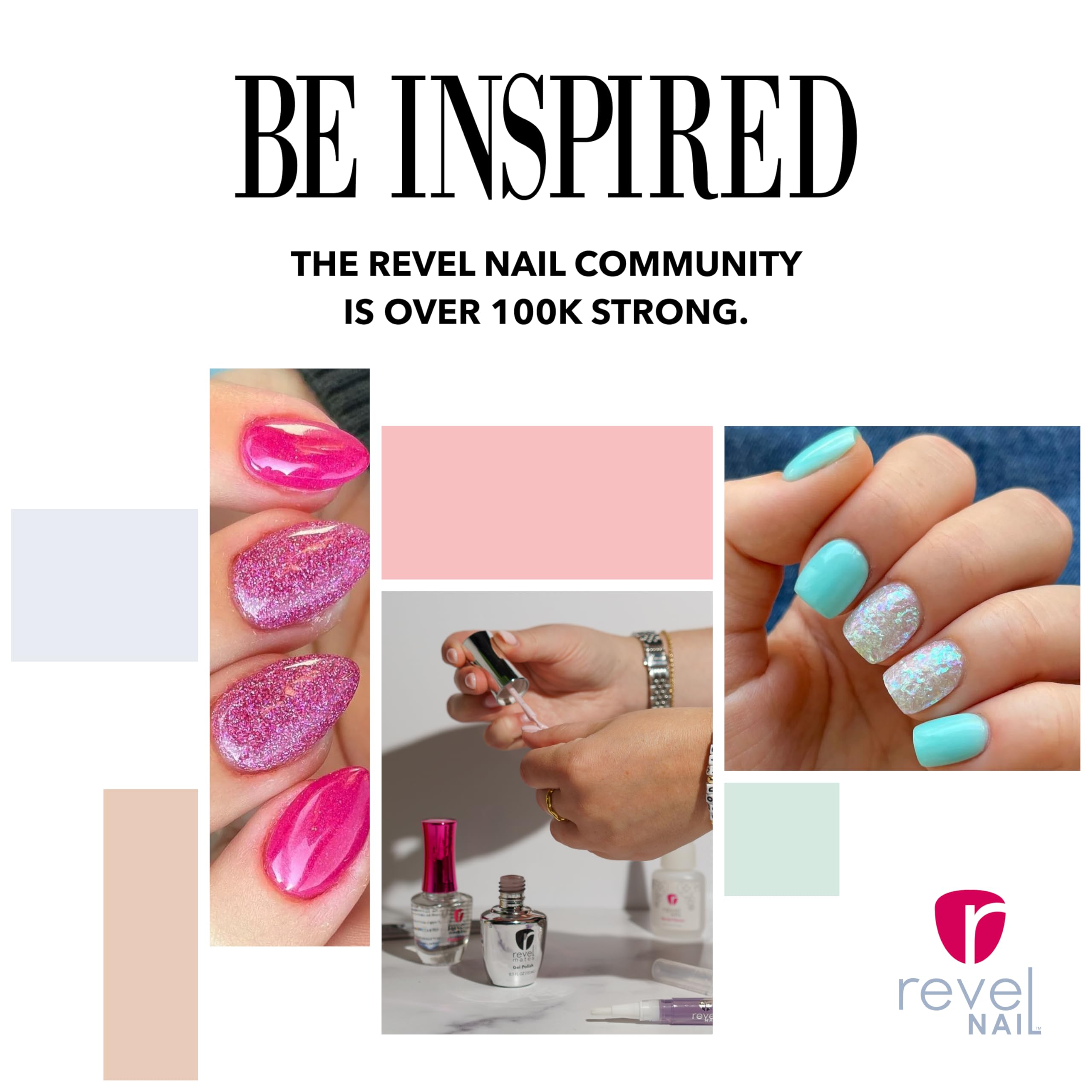 Paso tres de Revel Nail para uñas de inmersión, acabado suave y duradero.