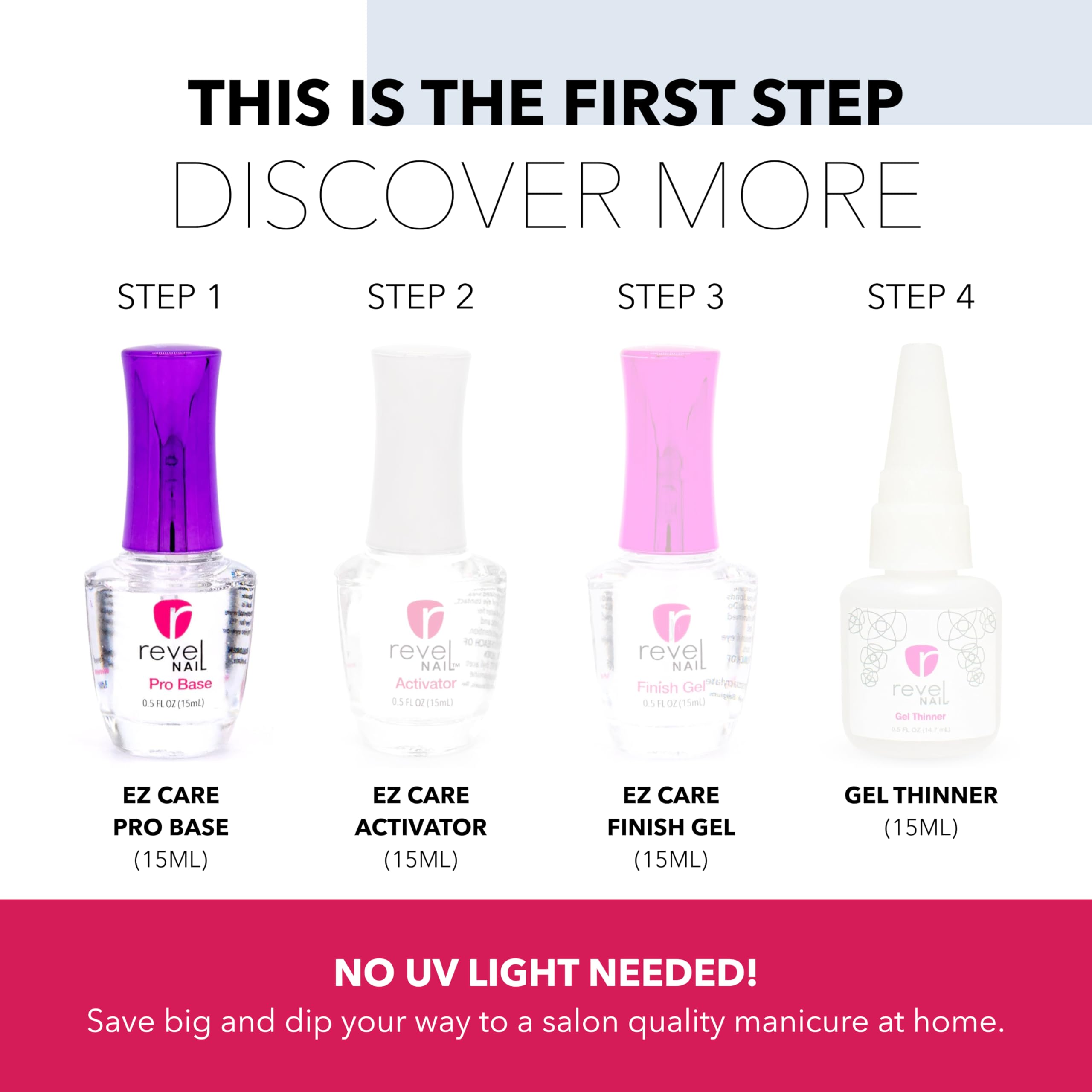 Revel Nail Sin Lámpara UV: manicura sin necesidad de lámpara con acabado natural.