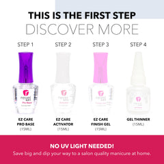 Revel Nail Sin Lámpara UV: manicura sin necesidad de lámpara con acabado natural.