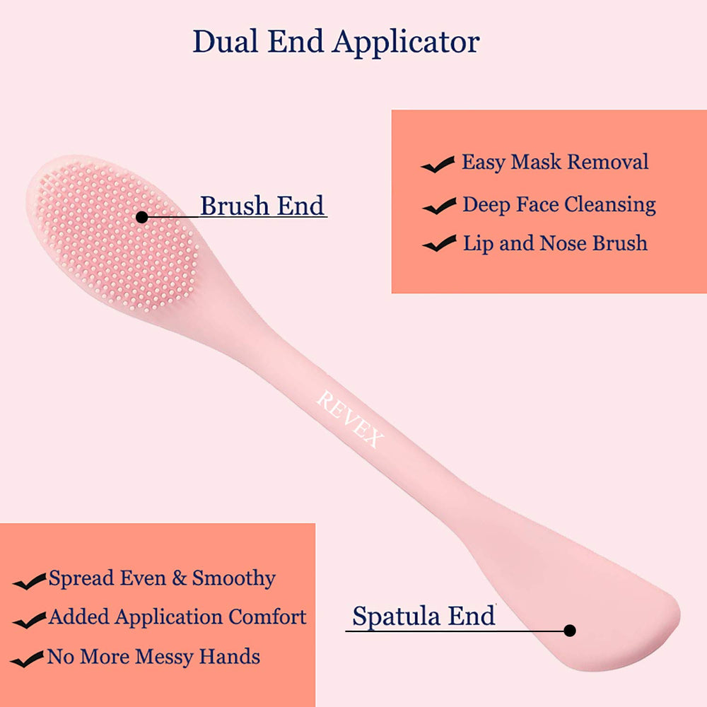 REVEX pink silicone face scrubber for gentle exfoliation and massage.