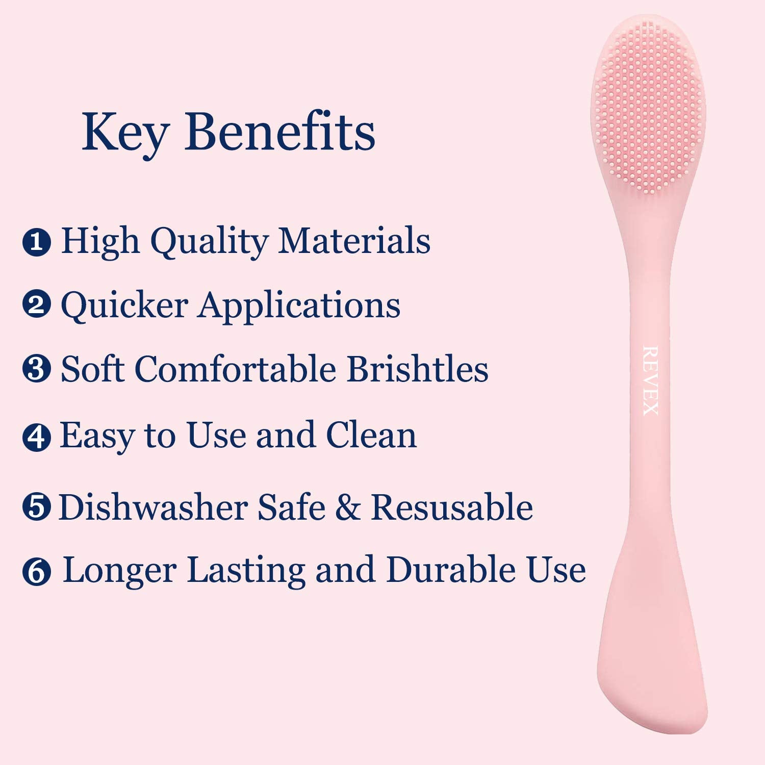 REVEX gray silicone face mask applicator for smooth, even coverage.
