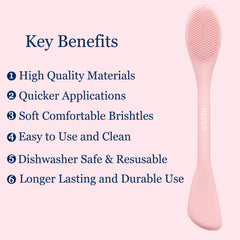 REVEX gray silicone face mask applicator for smooth, even coverage.