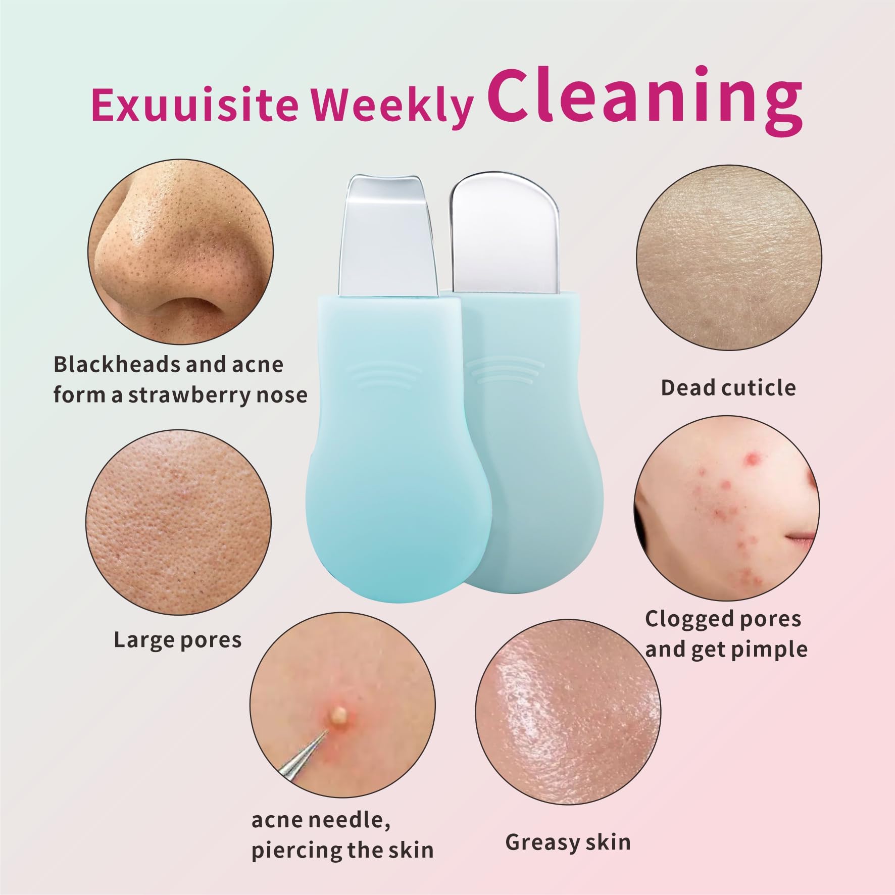 REVEX silicone face scrubber with ergonomic handle for daily use