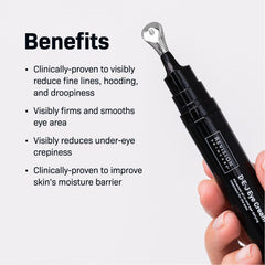 Revision Skincare D·E·J Eye Cream applied around the orbital area to improve texture