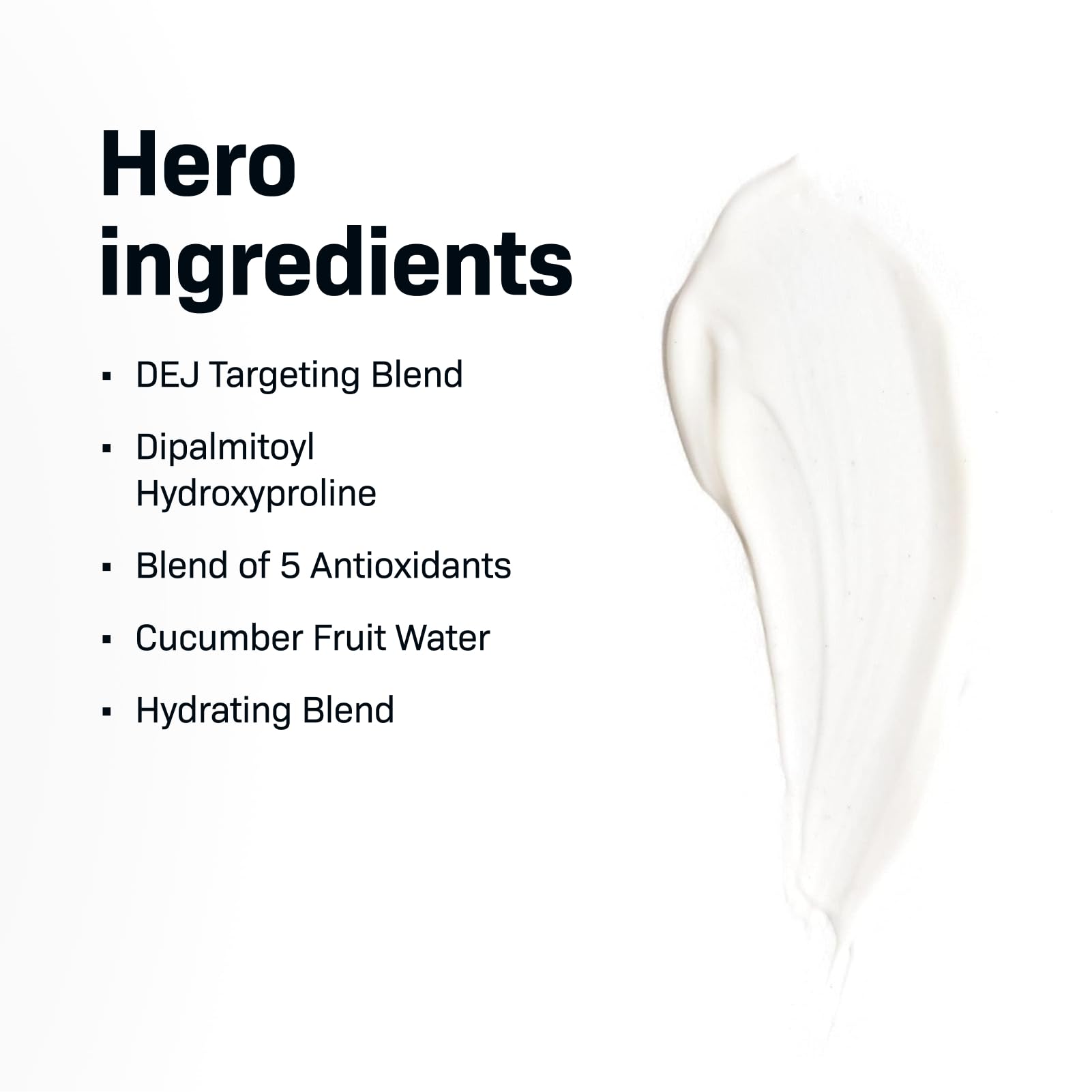 Revision Skincare D·E·J Eye Cream closeup highlights peptides and hydration for plumper skin