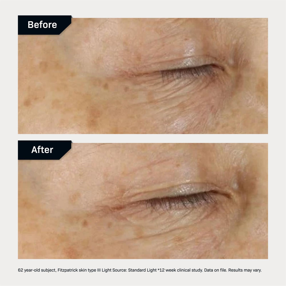 Revision Skincare D·E·J Eye Cream on a clean vanity suggests easy day-to-night use