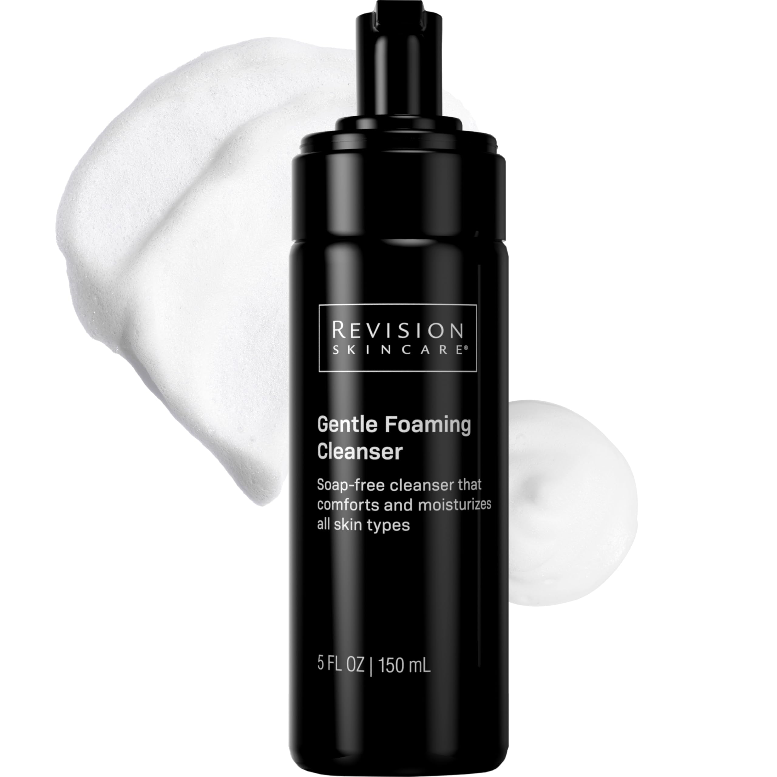 Revision Skincare Gentle Foaming Cleanser bottle showing soap-free cleansing action
