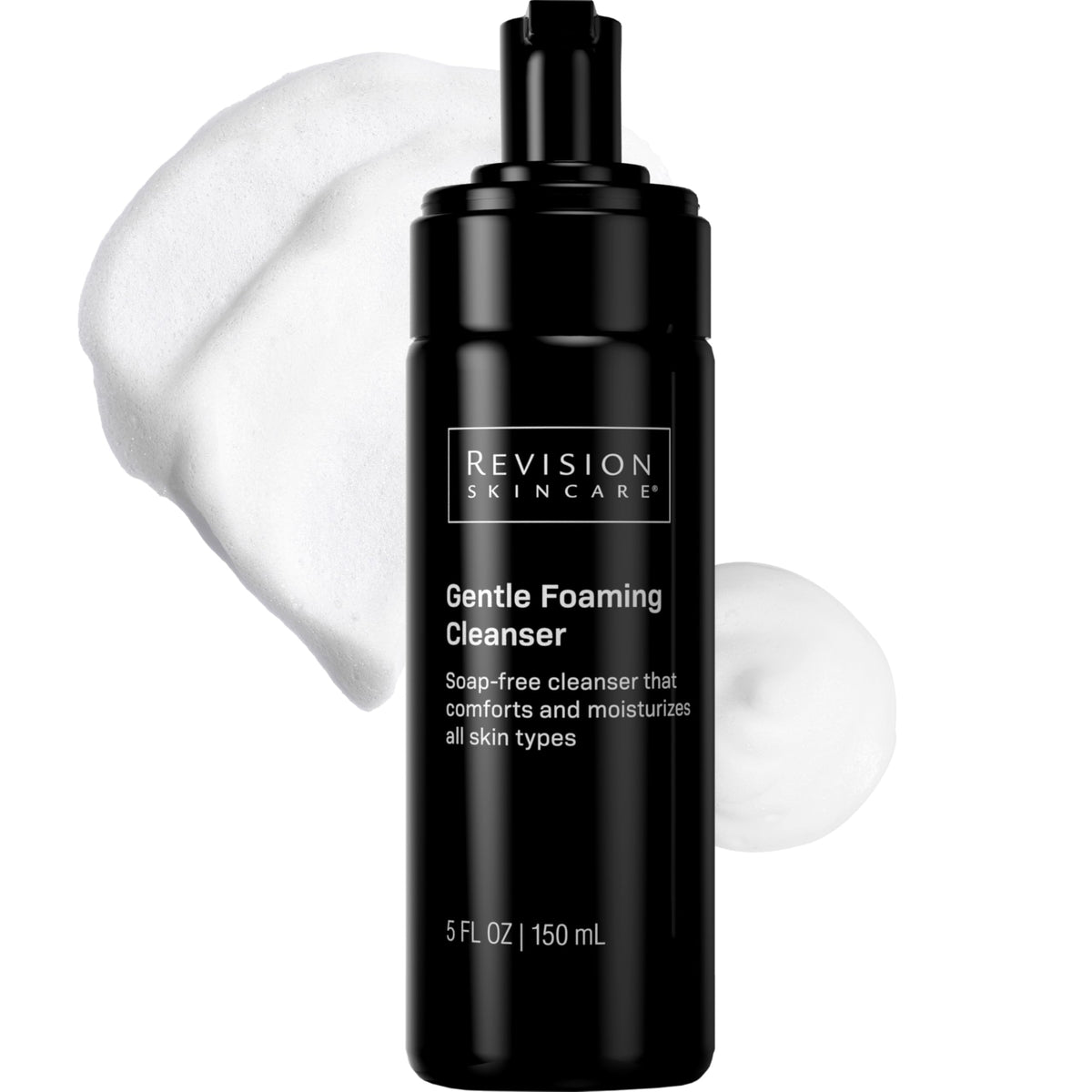 Revision Skincare Gentle Foaming Cleanser bottle showing soap-free cleansing action