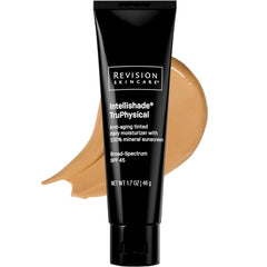 Intellishade TruPhysical bottle shows 100% mineral SPF 45 protection for daily use
