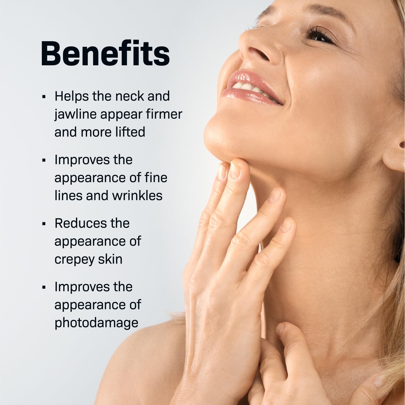 Revision Skincare Nectifirm Advanced application—soothing neck area with targeted care.