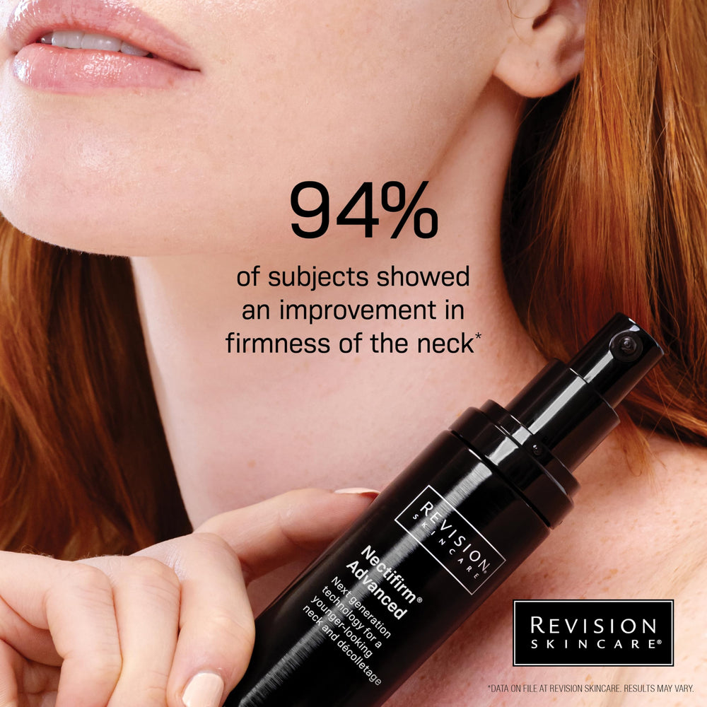 Revision Skincare Nectifirm Advanced close-up—reduces crepey texture on the neck.