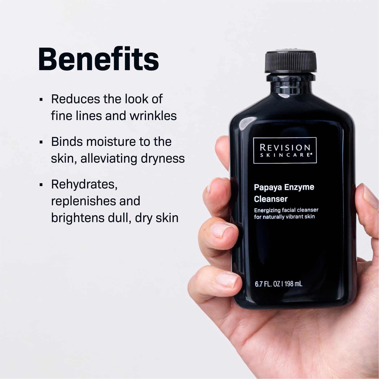 Revision Skincare Papaya Enzyme Cleanser foam close-up ready for exfoliation