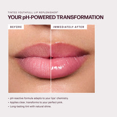 Revision Skincare Tinted YouthFull Lip Replenisher reveals pink tint during wear.