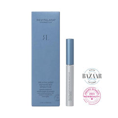 RevitaLash serum packaging highlighting sensitive-eye formula and physician development