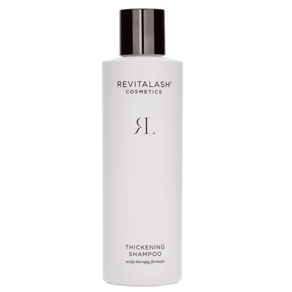 RevitaLash Thickening Shampoo bottle front highlights color-safe cleansing