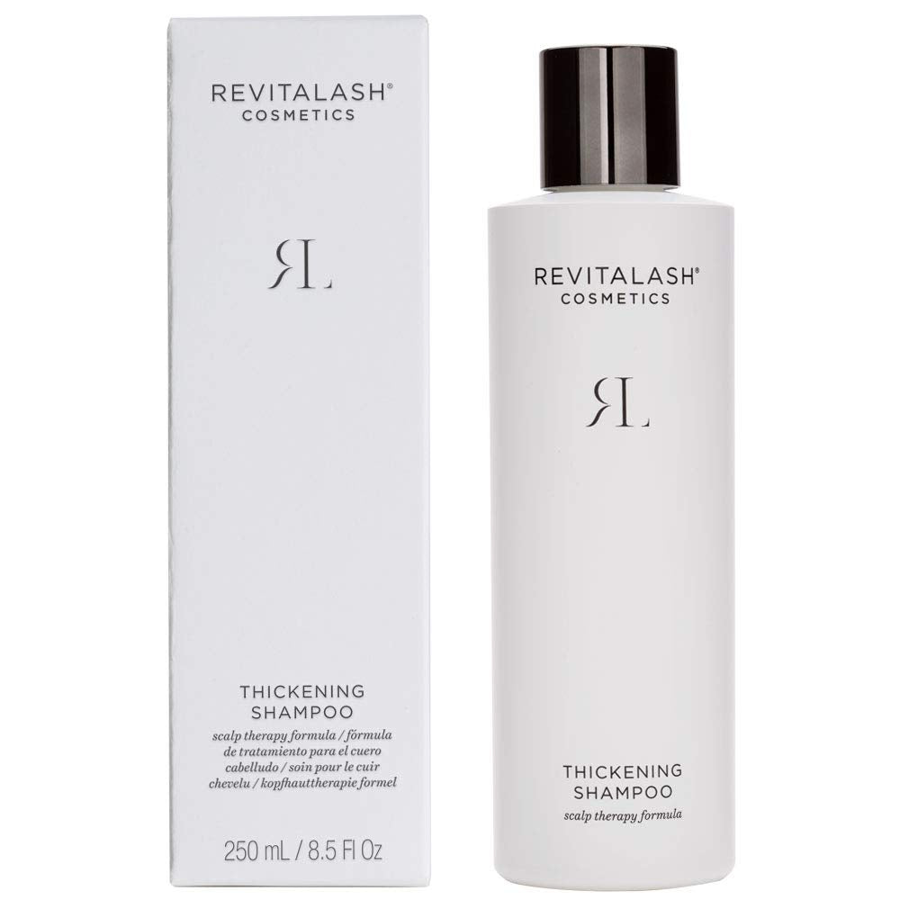RevitaLash Thickening Shampoo label closeup shows vegan-friendly cruelty-free credentials