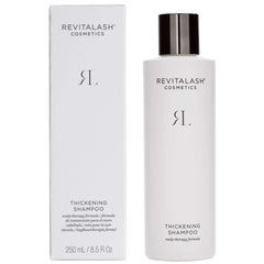 RevitaLash Thickening Shampoo label closeup shows vegan-friendly cruelty-free credentials