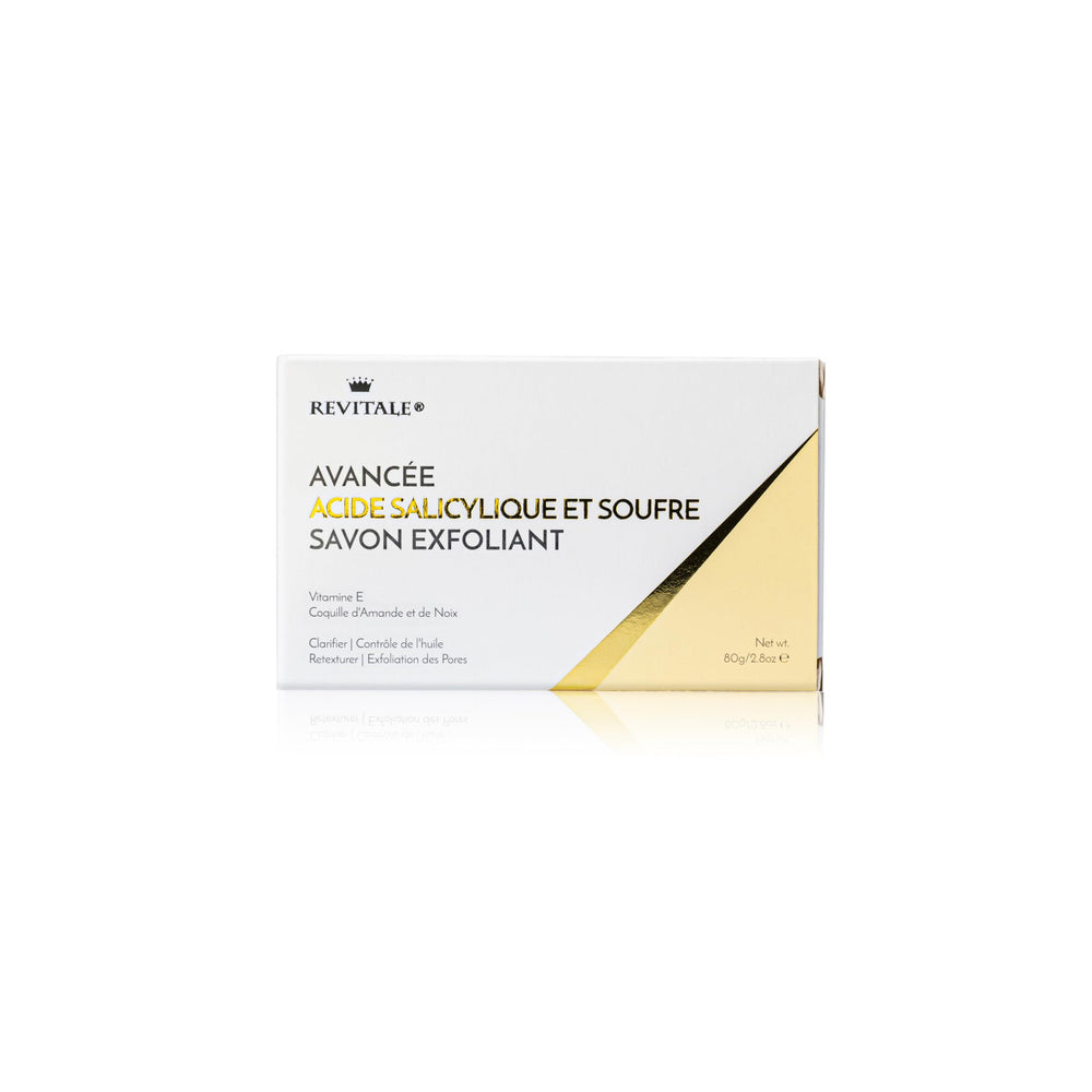 REVITALE Advanced BHA Scrub Soap routine use shot shows everyday cleansing