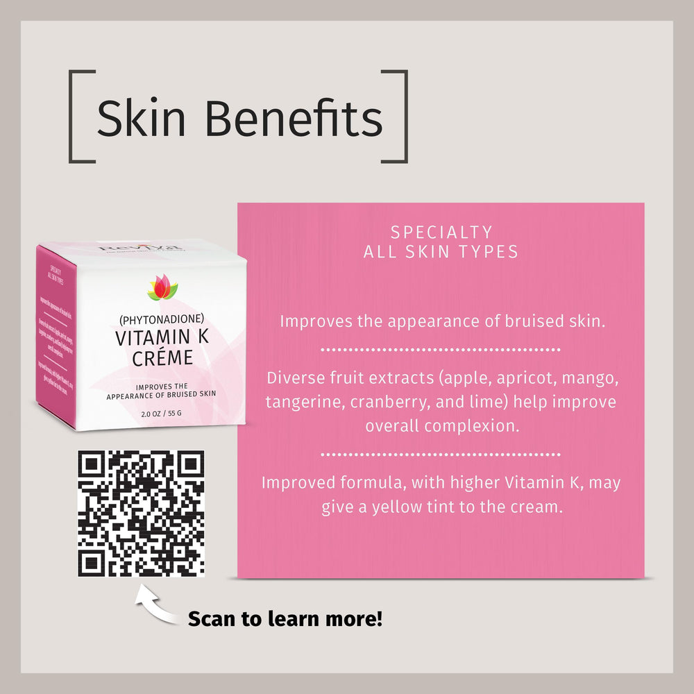Reviva Labs Vitamina K crema extractos de frutas para nutrición de la piel