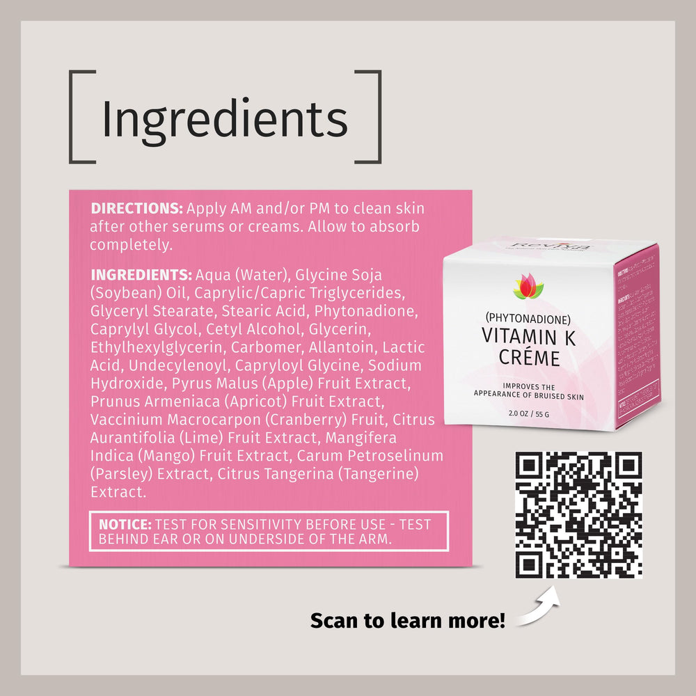 Reviva Labs Vitamina K crema uso dia y noche en rutina diaria