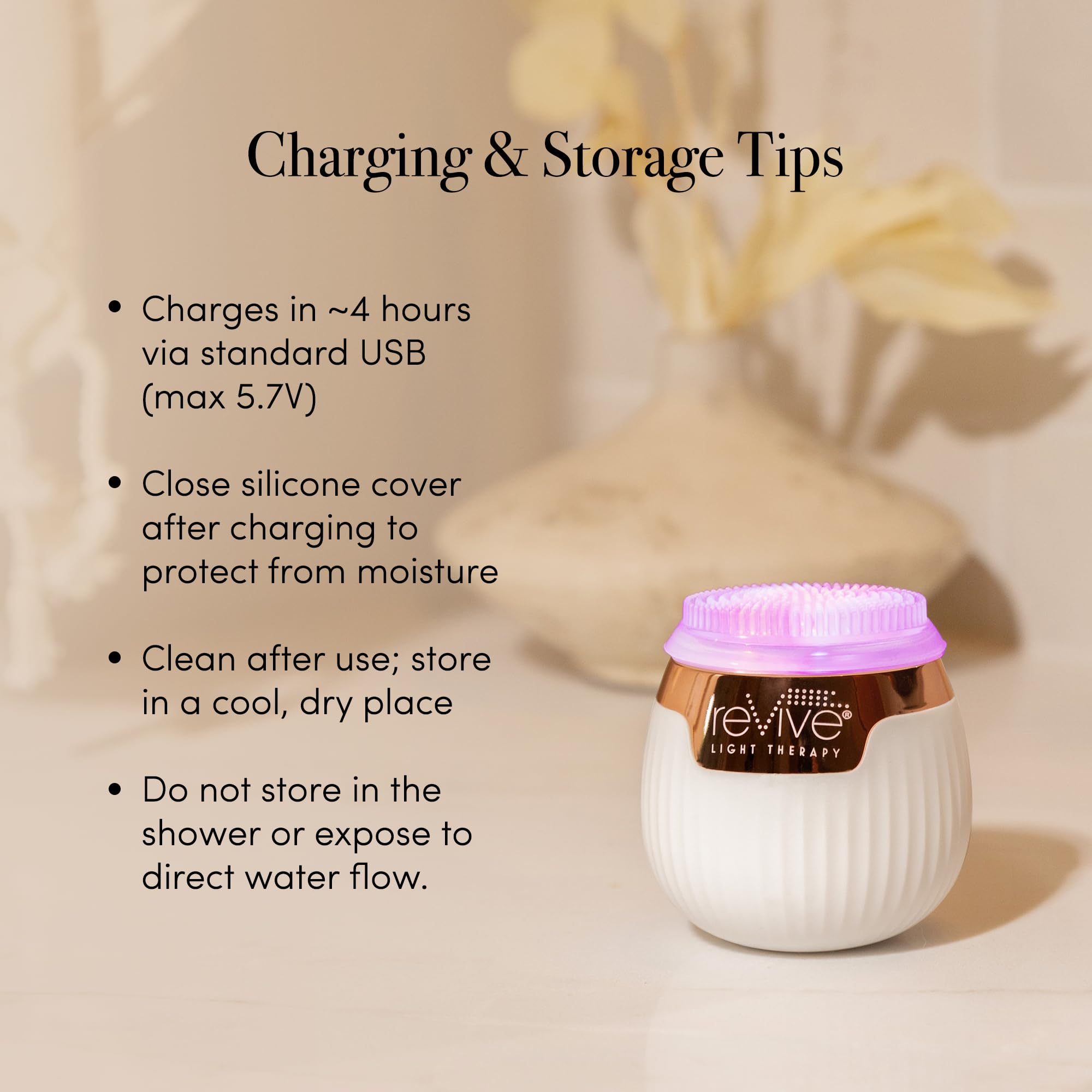reVive Light Therapy Sonique Mini compact travel size fits vanity or bag