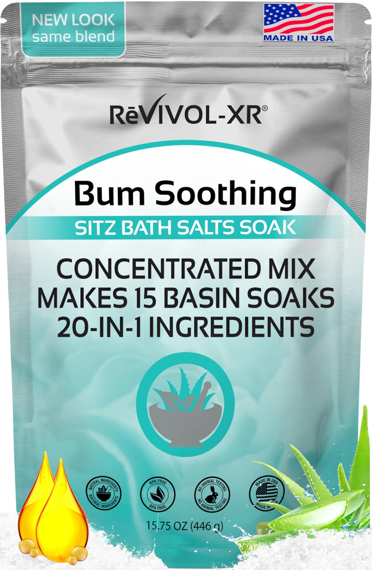 REVIVOL-XR Sitz Bath salts 20-in-1 pack for a soothing, premium soak.