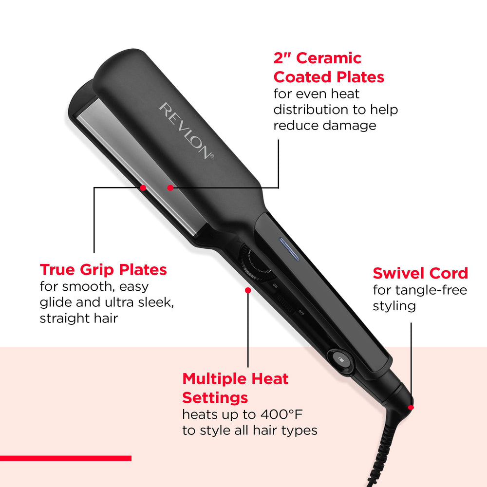 REVLON all-hair-types flat iron achieves ultra-straight looks near roots
