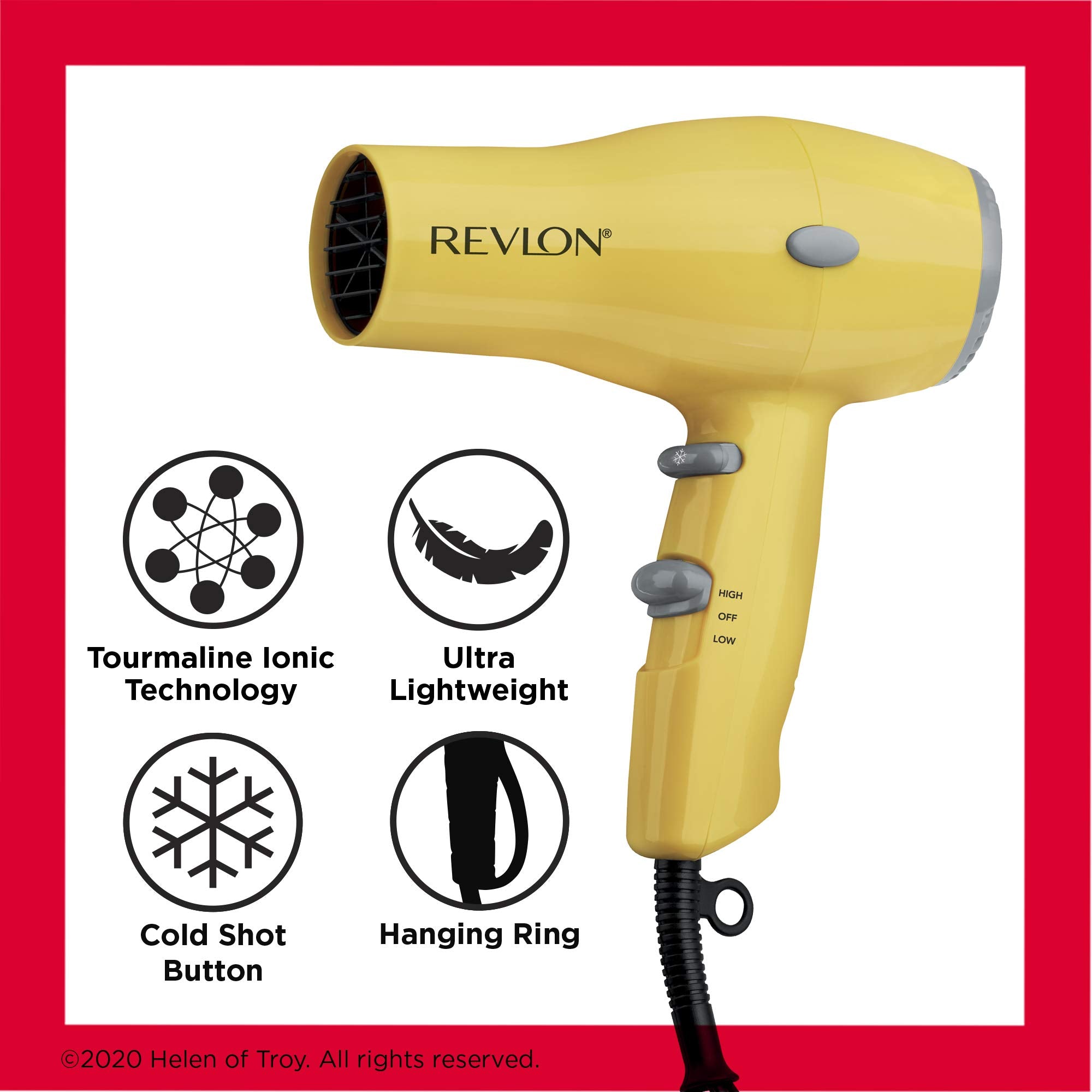 Revlon anti-slip bumpers improve grip during styling sessions.