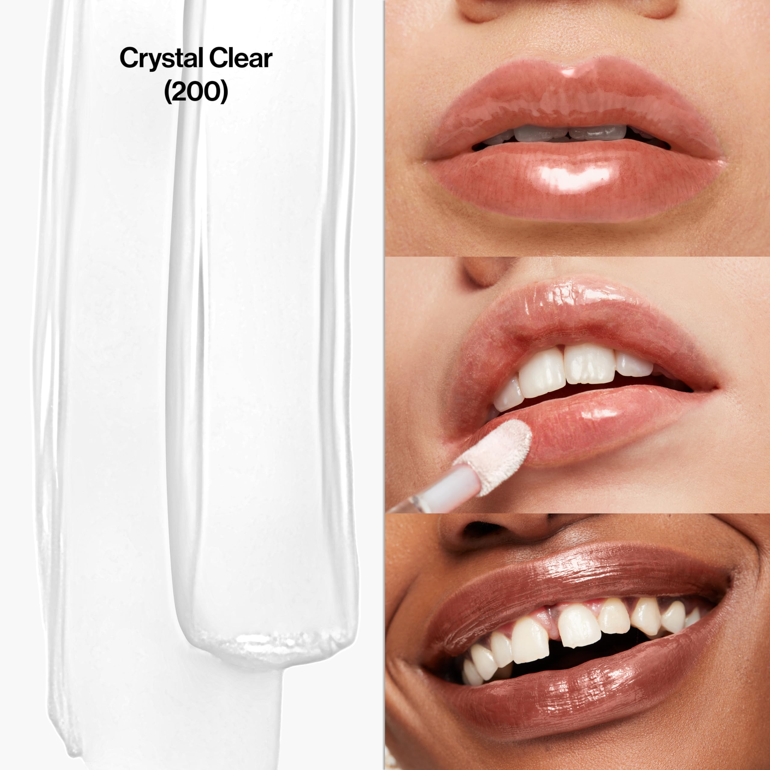 REVLON brillo labial Crystal Clear acabado de alto brillo para cualquier estilo.